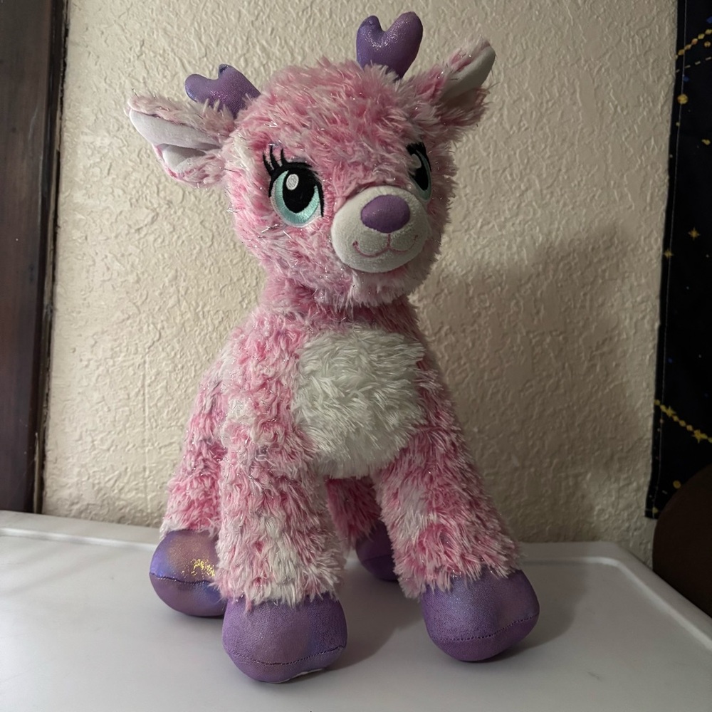 Build A Bear Workshop Merry Mission Twinkle Pink Sparkle Tinsel Reindeer Plush